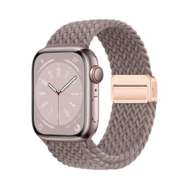 Imagem de Pulseira De Nylon Trançada Compatível Com Apple Watch Series S10 46mm 