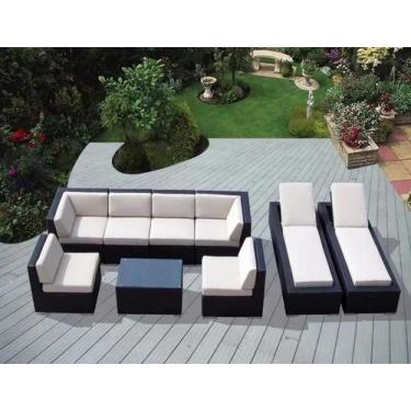 Imagem de Conjunto Sofá, Espreguiçadeira Jogo Jardim Piscina Fibra - Sarah Móvei