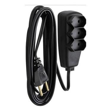 Imagem de Extensão Elétrica Annlux 3 Tomadas 10ampares 3 Metro Preto, Preto, 127
