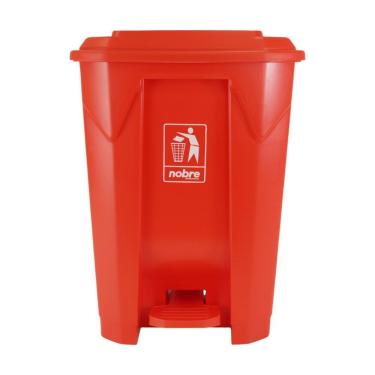 Imagem de Lixeira Pedal Grande 50l Vermelha - Elegância Para Exteriores E Praticidade No Descarte