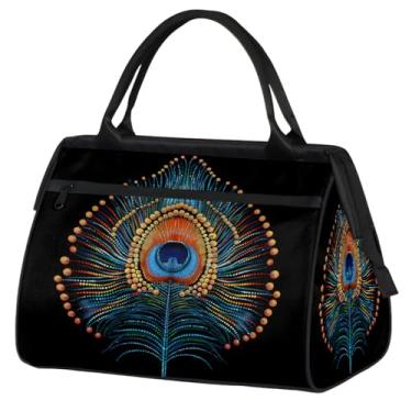 Imagem de Bolsa pequena para o fim de semana para mulheres, homens, unicórnio, girassol, flor, dobrável, bolsa esportiva leve para academia, Cor: 30, 15.2*8.3*11.6 inch, Moderno