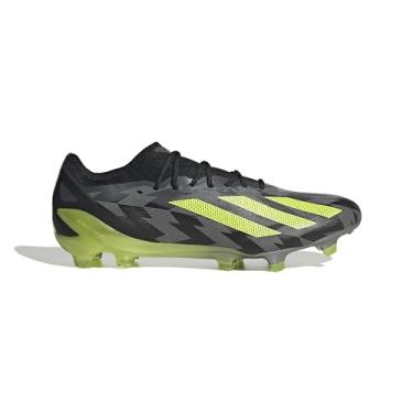 Imagem de adidas Tênis de futebol unissex adulto X Crazyfast League Firm Ground, Preto/Amarelo Solar/Cinza, 7.5 Women/6.5 Men