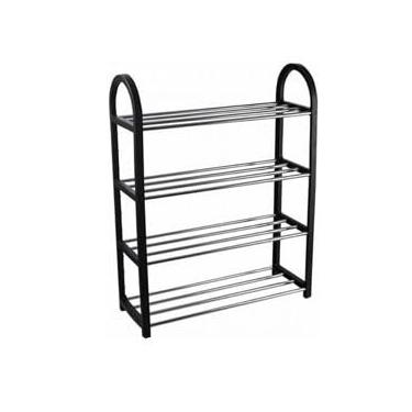 Imagem de Sapato rack 4 camadas sapato organizador tênis 8 pares removível móvel sapato rack(PRETO)