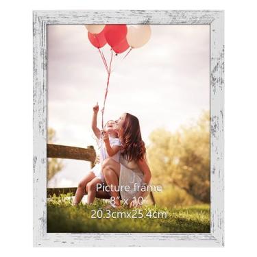 Imagem de HORLIMER Conjunto de 1 porta-retrato 20 x 25 cm, molduras brancas rústicas para fotos 20 x 25 para parede ou mesa de madeira