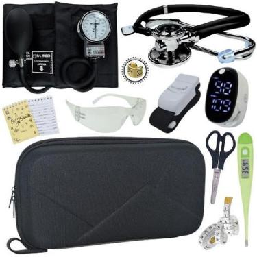 Imagem de Kit Enfermagem Com Case Premium Incoterm - Love Saude, PRETO P.A MED