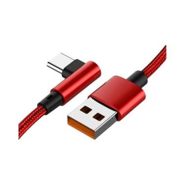 Imagem de Carregamento Rápido De 66W 90 graus Cabo USB Tipo C Em Ângulo Para Hua