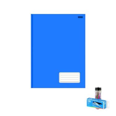 Imagem de Kit Caderno Brochurão 1 Matéria Capa Dura 96 Folhas + Caneta Esferográfica 0.7mm + Grampeador Alicate S-150