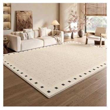 Imagem de SPXMQSS Tapetes de área para sala de estar, lavável, antiderrapante, antiderrapante, tapete de piso interno resistente a manchas para quarto, sala de jantar, escritório em casa E 240 x 400 cm