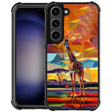 Imagem de yicomon Compatível com Samsung Galaxy S23, capa de telefone com estampa de girafa africana savana estampa durável moda engraçada capa protetora macia antiarranhões à prova de choque