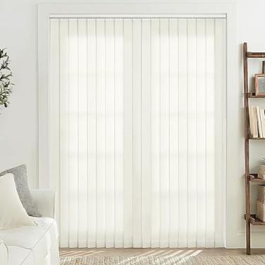 Imagem de LazBlinds Ripas de substituição para persianas verticais - ripas de tecido com filtragem leve para portas deslizantes e janelas, poliéster de corte fácil, textura branca (209,6 cm x 9 cm, 20 peças)