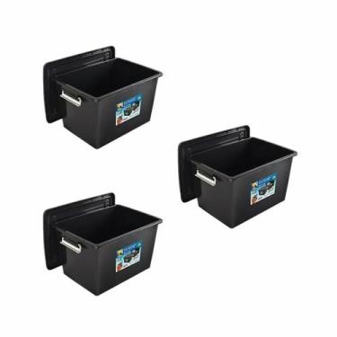 Imagem de Conjunto 3 Caixa Composteira 56L Nature Econômico Cor Preto - ARQPLAST