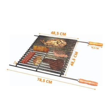 Imagem de Chapa Grelha Para Churrasqueira Esmaltada 48,5x48,5 Pgc-005 - Progás
