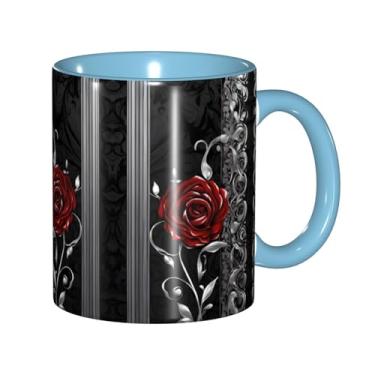Imagem de Zeraoke Pretty Roses Print Canecas de café criativas, personalizadas, presente para a família, tamanho de 325 ml, unissex