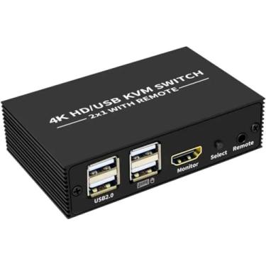 Imagem de Chaveador Switch Kvm 2 Portas Hdmi Mouse Teclado 2x1