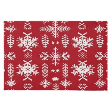 Imagem de CEBUGI Tapete de área 60 x 90 cm, macio, lavável, antiderrapante, com revestimento de borracha, floco de neve, para sala de estar, quarto, decoração de casa