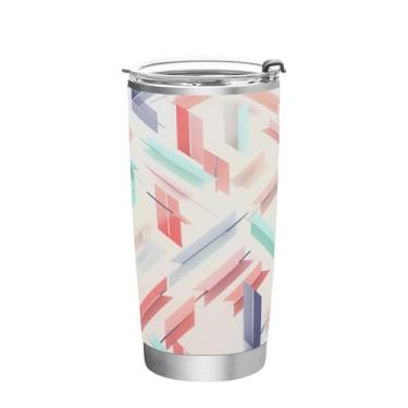 Imagem de Wassud Arrows Copo de 590 ml com tampa e canudo, copo isolado a vácuo de parede dupla de aço inoxidável caneca de café para bebidas frias e quentes