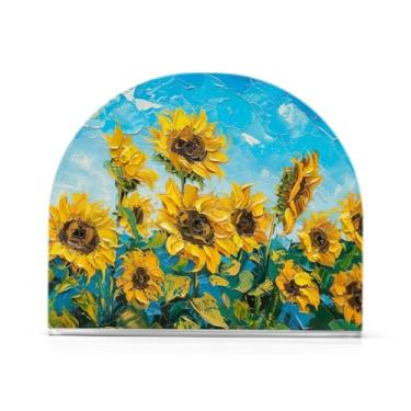 Imagem de Qilmy Porta-guardanapos para mesas, lindos porta-guardanapos de girassóis para cozinha, porta-guardanapos de mesa, porta-guardanapos de coquetel, porta-guardanapos de papel702