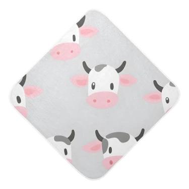 Imagem de STAYTOP Toalhas de bebê fofas de musselina de vaca com capuz, toalha de banho super macia, toalhas de banho absorventes para banho recém-nascido unissex 89 x 89 cm