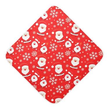 Imagem de Burbuja Toalha de banho para bebê Papai Noel - Toalha com capuz de musselina macia e absorvente para recém-nascidos, 89 x 89 cm