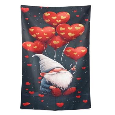 Imagem de STAYTOP Tapeçaria de parede de gnomo fofo para decoração de casa, decoração de dormitório, sala de estar, quarto, tapete de parede (60 × 40 pol)