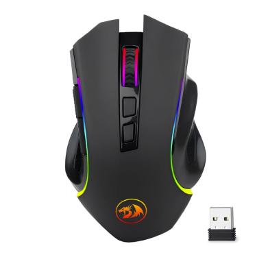 Imagem de Mouse Gamer Sem Fio Redragon Griffin - 8000dpi - 6 Botões - Ergonômico - RGB - Preto - M602-KS V2