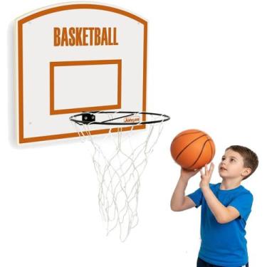 Imagem de Tabela Basquete Jogo Infantil Cesta Mdf Grande Aro Oferta - Junges