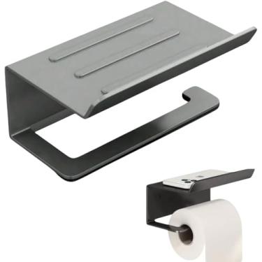 Imagem de Suporte de Papel Higiênico com Prateleira, Aço Inox, Design Moderno e Resistente, Porta-Papel Higiênico Qualidade Premium