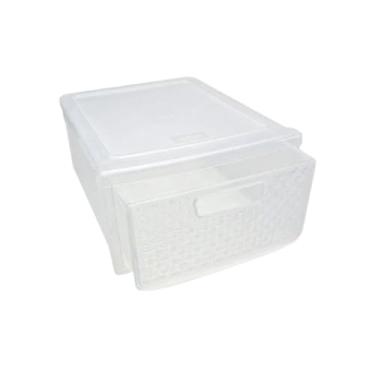 Imagem de Kit 2 Caixas Gaveteiro Organizador De Sapatos Rattan Modular Organização Multiuso Gavetas 8,2 Litros(TRANSPARENTE)