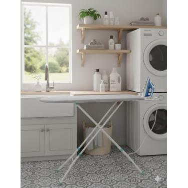 Imagem de Tabua de Passar Roupa Com Suporte para Ferro Tecido Termico Mesa Passadeira