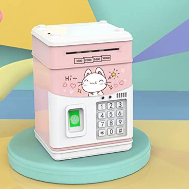 Imagem de Caixa de Economia ATM Porco Eletrônico com Senha e Impressão Digital Simulada Dinheiro Rolo Automático para em Papel Moedas Segura Meninos Meninas Presentes Perfeitos Aniversário Brinquedo Educativo I
