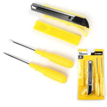 Imagem de KIT FERRAMENTA 4PCS METAL/PLASTICO