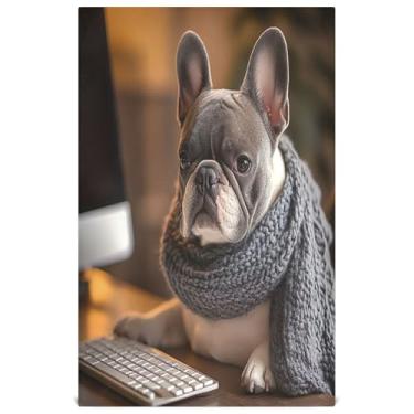 Imagem de Joisal Toalhas de prato decorativas para cozinha e chá de cachorro buldogue francês animal rosa panos de prato fofos absorventes de secagem rápida 45 x 71 cm, 4 pacotes com 4