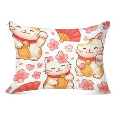 Imagem de Lindas capas de almofada de flanela com flores rosas decorativas para travesseiros padrão Queen King Capas de travesseiro fofas para cabelo e pele, tamanho king, 50,8 cm x 101,6 cm