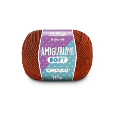Imagem de Fio Amigurumi Soft Círculo 150m Acrílico Algodão Macio Crochê Tricô Artesanato Versátil (7529 - TERRACOTA)