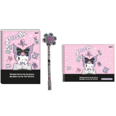 Imagem de Kit Escolar, Caderno Brochurão Universitário, Caderno Cartografia Desenho e Caneta Personagem, Material Escolar Infantil (modelo 04)