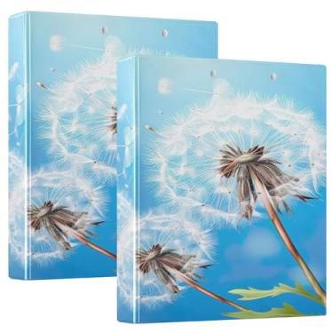 Imagem de Fichário de anel de dente-de-leão com bolsos, prancheta de 3 anéis, material escolar universitário