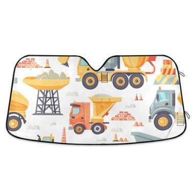 Imagem de Toldo de sol branco personalizado para veículos de desenho animado bonito dobrável caminhão sombra de carro para-brisa frontal automotivo S, 134,6 cm x 59,7 cm