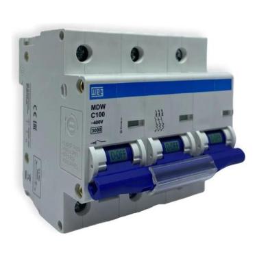 Imagem de Disjuntor Tripolar De 100A Curva C - Mdw-c100-3 Weg