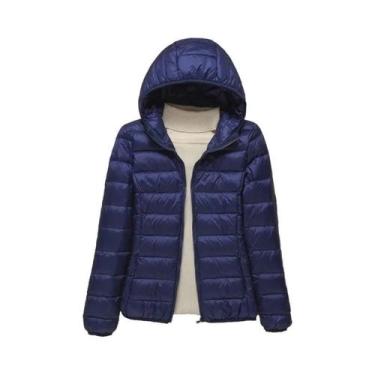 Imagem de Jaqueta Feminina Slim Fit De Pluma De Pato Branca Moda Inverno Portáti