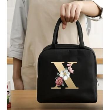 Imagem de Bolsa Térmica Portátil Para Trabalho e Escola Estampa com Letras (22 X 18,5 X 11,5 Cms) (X)