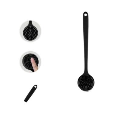 Imagem de Escova De Silicone Macia Para Costas Com Cabo, Esfoliante Para Banho E