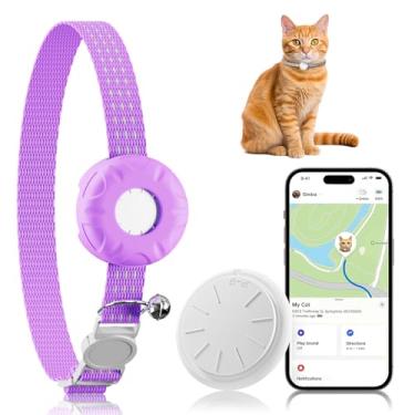 Imagem de ZFSJTAG Rastreador GPS para gatos, rastreador de gatos compatível com Apple Find My App (apenas iOS), sem taxa mensal, impermeável, coleira separável incluída, bateria de até 1 ano
