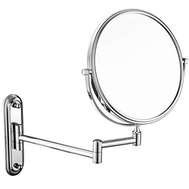 Imagem de CZCZC Espelho de maquilhagem, espelho de maquilhagem, espelho de maquilhagem, ampliação de casa de banho, espelho de dupla face, giratório de 360°, espelho cosmético extensível, giratório
