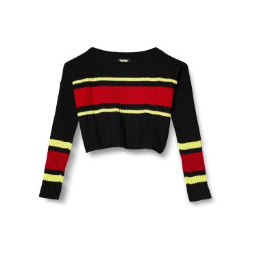 Imagem de Blusa Tricot Listra Neon, Reserva, Feminino, Preto, P