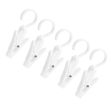 Imagem de 5 Peças de Grampos para Pendurar Chapéus com Ganchos Giratórios Plástico Multifuncionais Armário Parede Lavanderia em Casa Resistentes Econômicos Espa