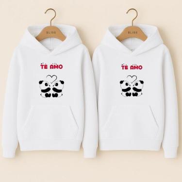 Imagem de Moletom Canguru Panda Apaxionada Te Amo Blusa De Frio Fofo Para Amigos