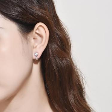 Imagem de Brincos de pressão para mulheres, unissex, sem orelhas furadas, brincos de pedra do mês de nascimento não perfurados para presente de aniversário, Medium, Cobre, Zircônia cúbica