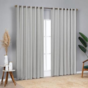 Imagem de Cortina 100% Blackout Linho P/ Varão 4,00m x 2,70m - Decora, Cinza, 4 