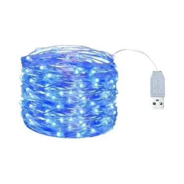 Imagem de Luzes De Cordão LED USB À Prova d'Água Com Fio De Cobre Prateado Para 