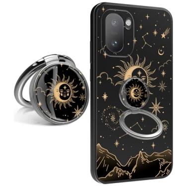 Imagem de Dcwunk Capa para celular oneplus 15R 5G 6,8 polegadas, [Teste de queda de grau militar de 3 metros] Capa protetora de TPU (poliuretano termoplástico) à prova de choque (céu estrelado com suporte)